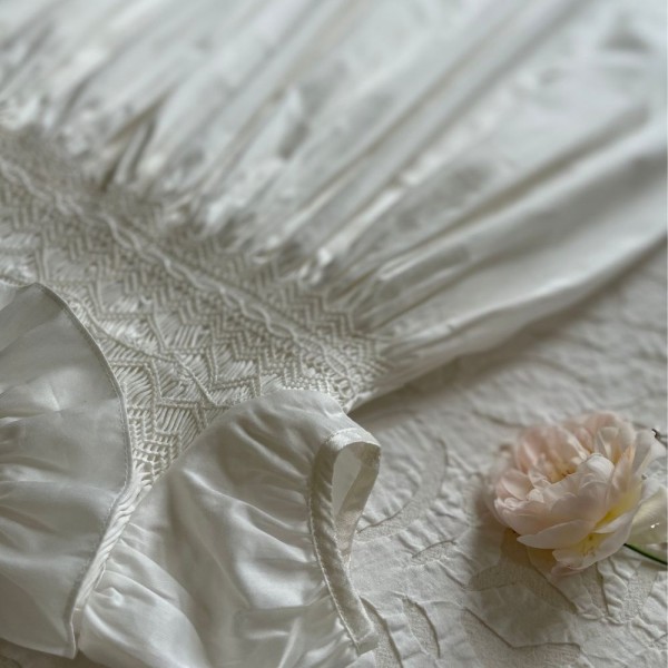 Eve Hand Smocked Special Occasion Baby Gown