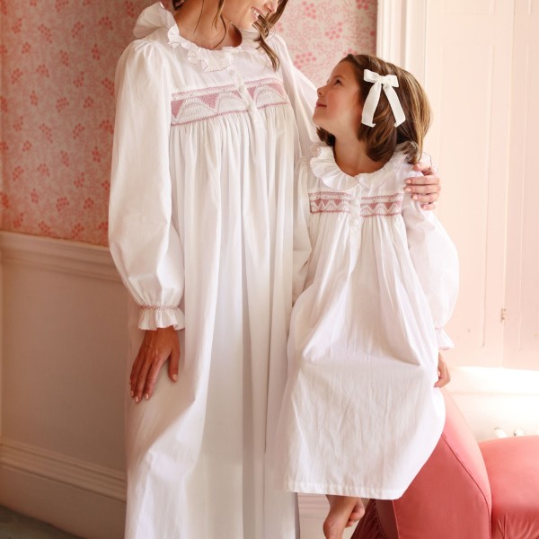 Nightingale Girl's Dress Moonstone with Kir Royale Hand Smocking Nightingale Girl's Dress Moonstone with Kir Royale Hand Smocking