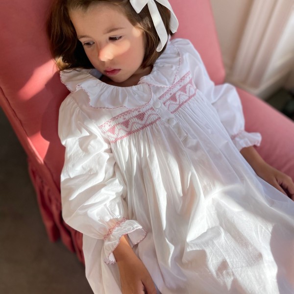 Nightingale Girl's Dress Moonstone with Kir Royale Hand Smocking Nightingale Girl's Dress Moonstone with Kir Royale Hand Smocking