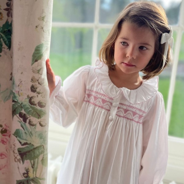 Nightingale Girl's Dress Moonstone with Kir Royale Hand Smocking Nightingale Girl's Dress Moonstone with Kir Royale Hand Smocking