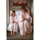 Nightingale Girl's Dress Powder Puff Plumetti with Marshmallow Hand Smocking