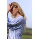 Aloha Wanderwell Dress Ocean Stripe with White Honeycomb Hand Smocking
