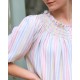 Cleopatra Blouse Pastel Rainbow with Lucky Charm Hand Smocking Edition 41 Cleopatra Blouse Pastel Rainbow with Lucky Charm Hand Smocking Edition 41