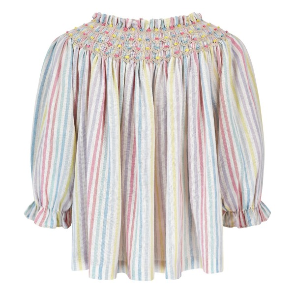 Cleopatra Blouse Pastel Rainbow with Lucky Charm Hand Smocking Edition 41 Cleopatra Blouse Pastel Rainbow with Lucky Charm Hand Smocking Edition 41