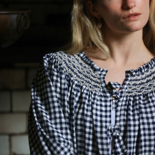 Cleopatra Jacket Schoolhouse Gingham with Chalk Hand Smocking Edition 5 Cleopatra Jacket Schoolhouse Gingham with Chalk Hand Smocking Edition 5