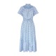 Colette Dress Passionflower Trellis with Delphinium Blue Hand Smocking Colette Dress Passionflower Trellis with Delphinium Blue Hand Smocking