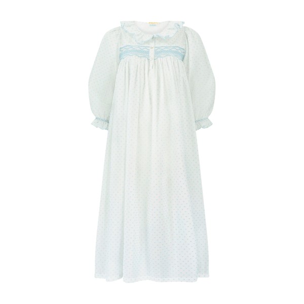 Nightingale Women's Dress Forget Me Not Plumetti with Delphinium Hand Smocking