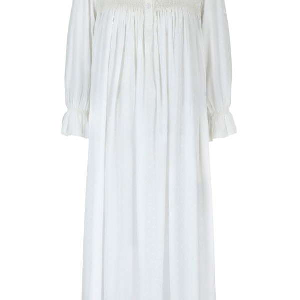 Nightingale Women's Dress Cloud Puff Plumetti with Ivory Hand Smocking Nightingale Women's Dress Cloud Puff Plumetti with Ivory Hand Smocking