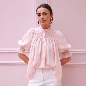 Scholl Summer Blouse Seashell Cotton Voile with Milk Hand Smocking Edition 67