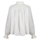 Scholl Women's Blouse White with Ivory Hand Smocking
