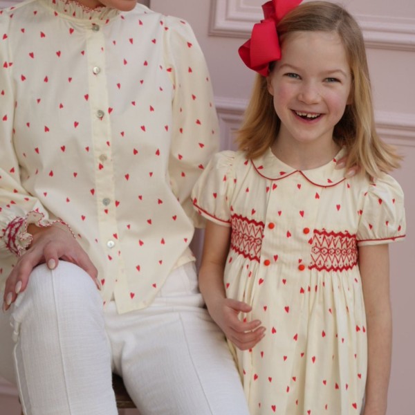 Shelley Blouse Loveheart Cotton Lawn with My Funny Valentine Hand Smocking Edition 22